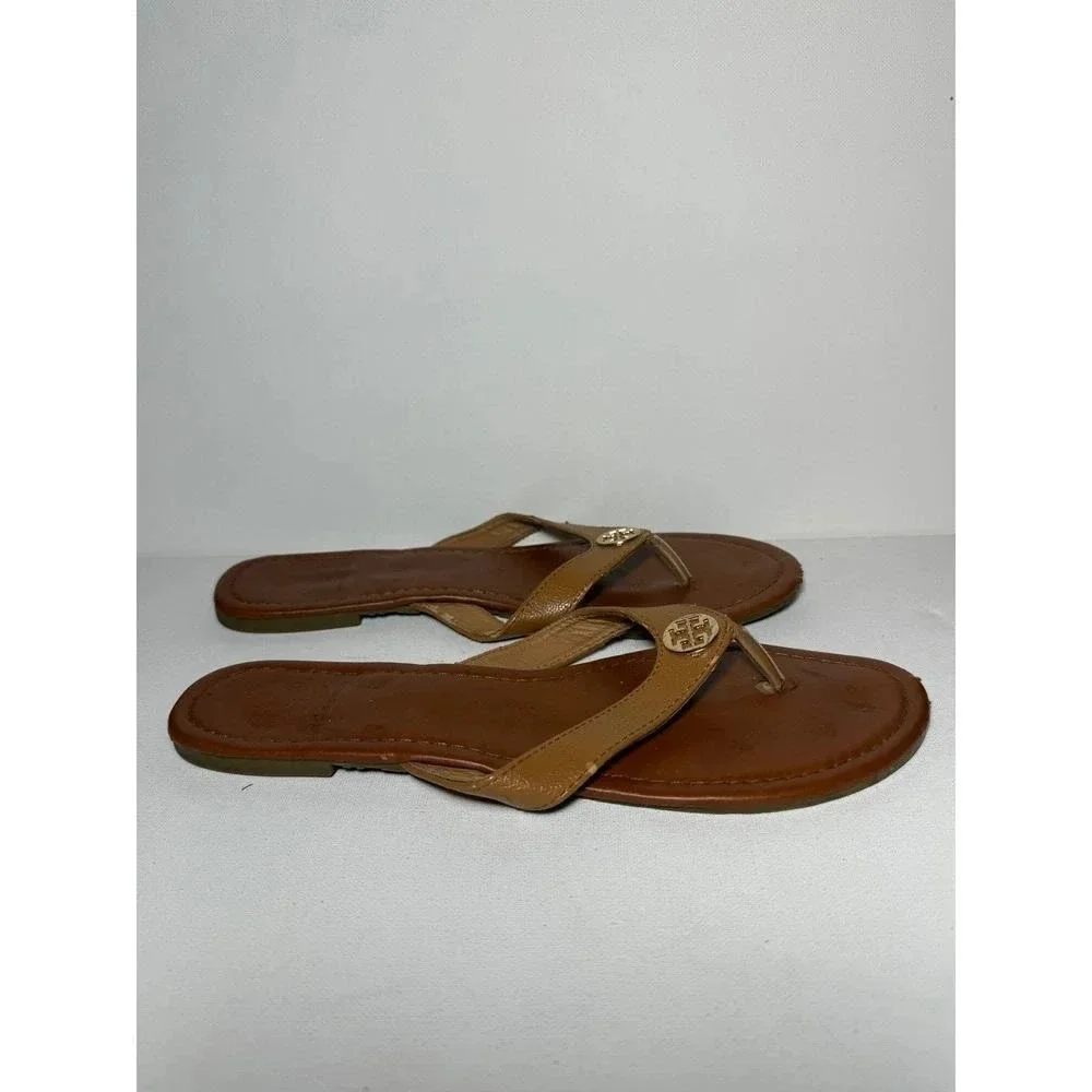 Tory Burch Brown Flip Flop Sandals Womens Sz 10 - FAIR